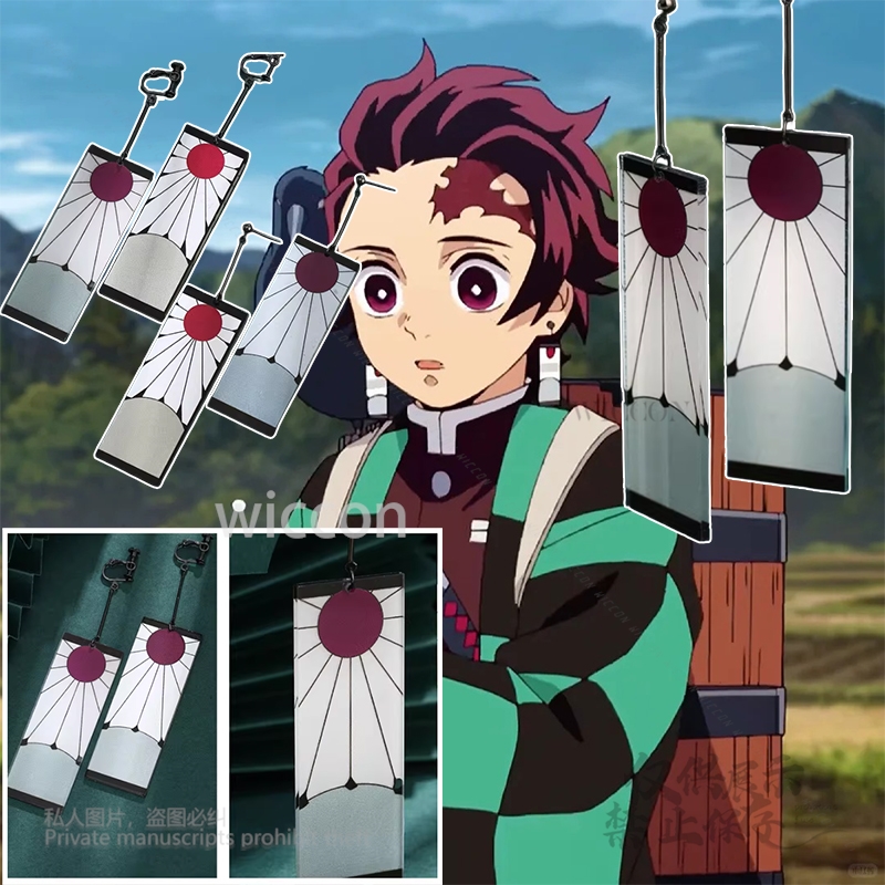Anime Cosplay Demon Slayer - Акриловые серьги, зажимы для ушей, стильные