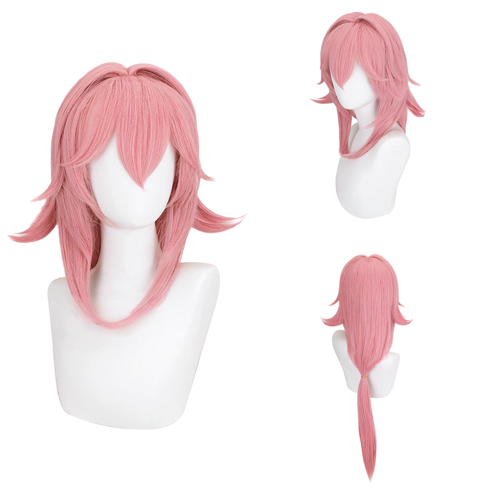 Cosplay Anime Yae Miko - Парик для косплея Yae Miko, розовый,
