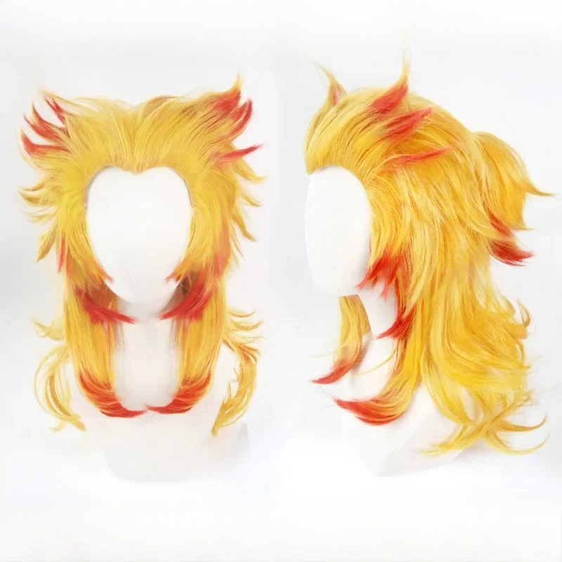 Anime Cosplay With Red Hair - Парик Rengoku Kyoujuro Kimetsu No Yaiba,