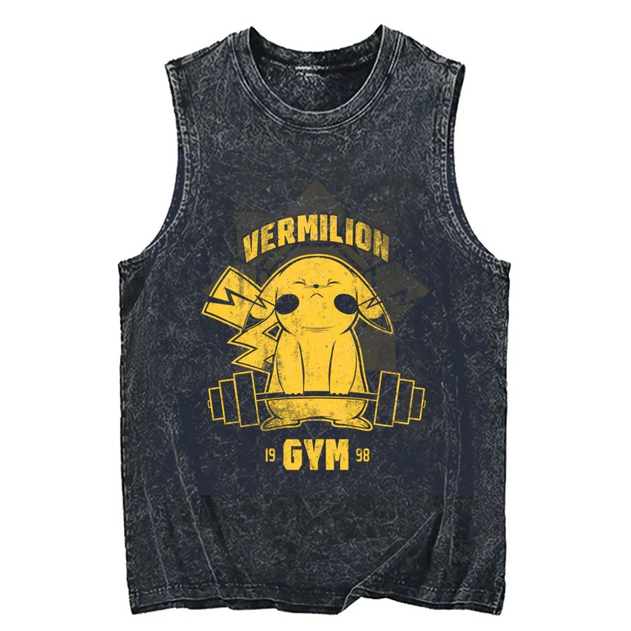 Anime Cosplay Pokemon - Майка-безрукавка Pokemon Pikachu Acid Wash 2026