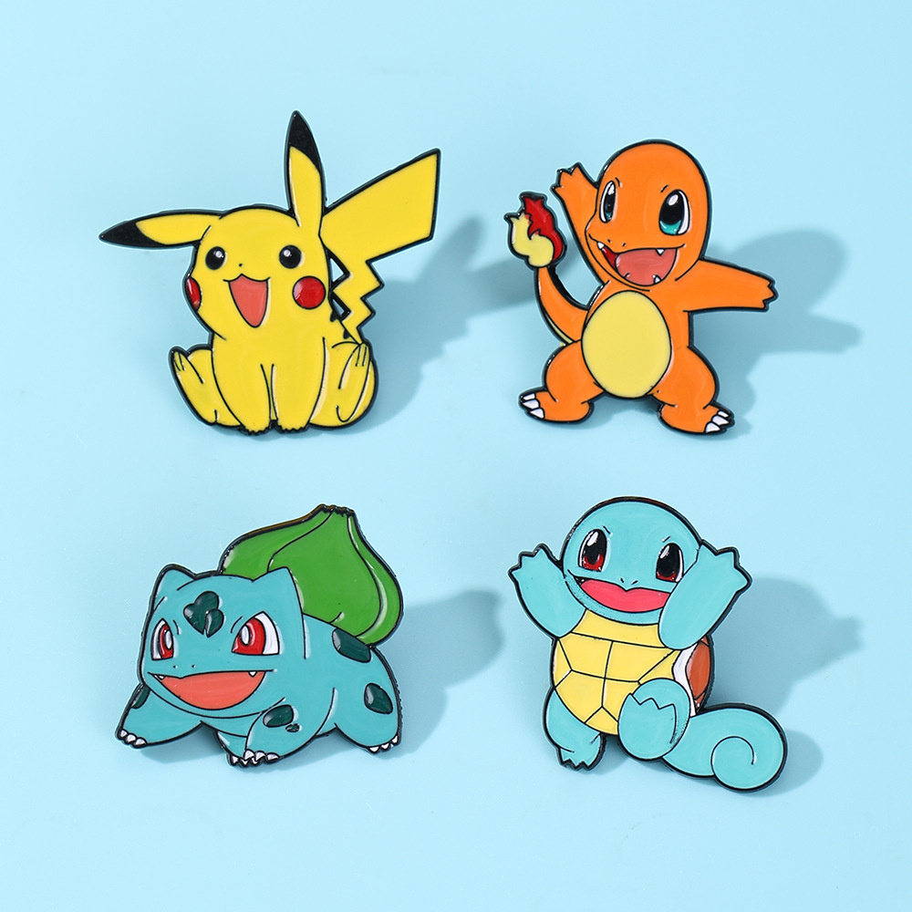 Anime Cosplay Pokemon - Набор из 4 эмалевых значков с