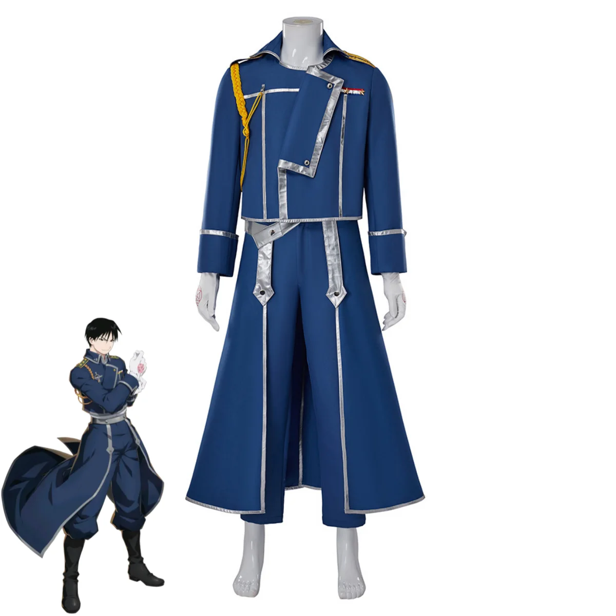 Fullmetal Alchemist Coat - Синий бой, военная форма, пальто, парик,