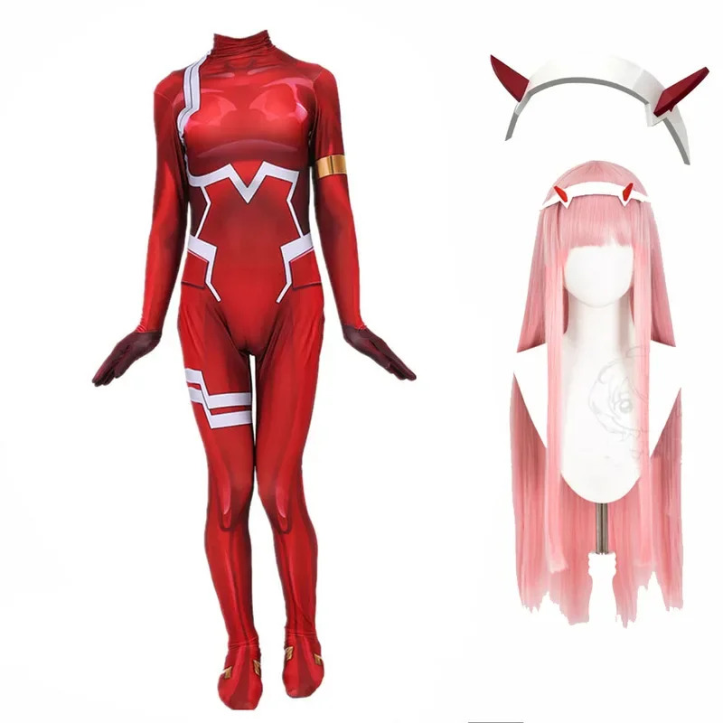 Anime Cosplay London - Женский сексуальный костюм зентай Zero Two,