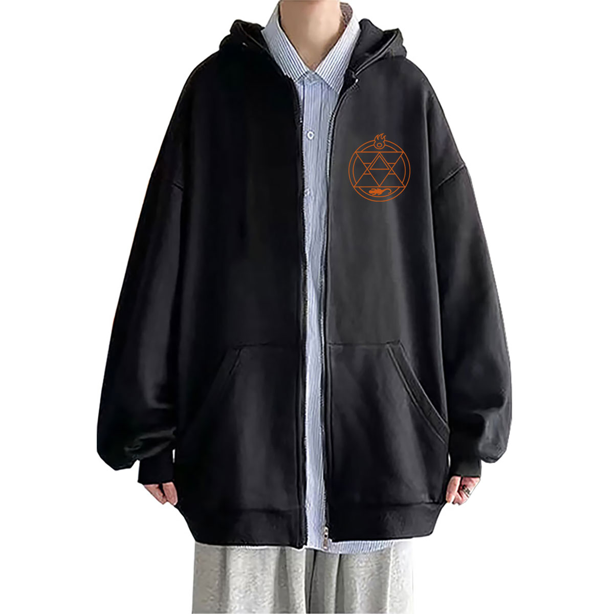 Fullmetal Alchemist Coat - Аниме-худи на молнии с принтом «Fullmetal