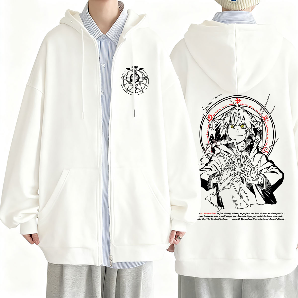 Худи на молнии с принтом «Аним – обзор и цена Fullmetal Alchemist Coat